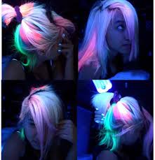 Black Light Neon Hair Dark Hair Dye Cute Hair Colors