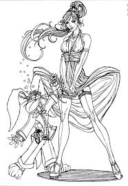 I love you in a doodle. Sultry Babe Coloring Book Pages