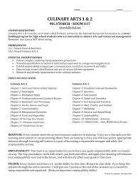 Syllabus Culinary Arts