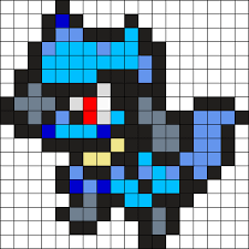 447 Riolu Kandi Pattern Pixel Art Pokemon Pokemon Cross Stitch Pixel Pattern