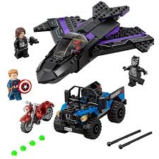 In order to unlock black panther you must find and complete all 3 missions that he has. Lego Marvel Super Heroes Black Panther Pursuit 76047 With Stud Shooters And An Opening Cockpit The Bla Lego Marvel Super Heroes Lego Super Heroes Lego Marvel