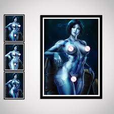 Cortana Cartoon Anime Sexy Nude Girl Art-Poster Silk Custom Decoration  Decor Wall For Living Room Home Prints Picture - AliExpress