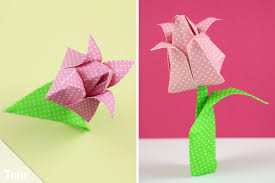 Auf diese weise entsteht eine plastische tulpenblüte. Origami Tulpe Falten Diy Anleitung Zum Ausdrucken Talu De