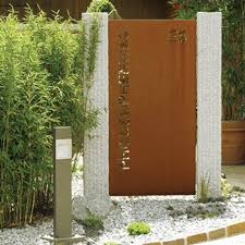 Paras Sichtschutzwand Corten Mit Schriftzug In 2020 Sichtschutzwande Sichtschutzzaun Wand