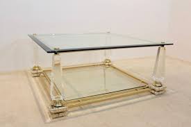 Lucite coffee table is generally made to the interior of the small room. Vintage Lucite Brass Glass Obelisk Coffee Table 1970s For Sale At Pamono