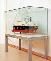 Vintage glass & brass mirrored curio display cabinet case on bun feet. Glass Freestanding Display Cabinets Shopkit Uk