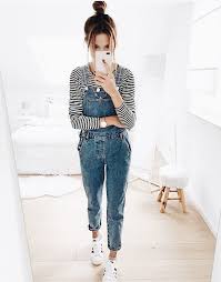 Black And White Striped Overalls Overalls And Striped Tees In 2020 Jean Overall Outfits Fashion Cute Overall Outfits