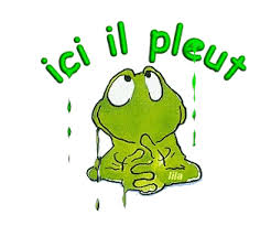 Ici il pleut avec une grenouille - image animée GIF
