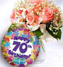 To a role model for the upcoming ones, enjoy your 70s. 70th Birthday Flowers And Balloon Birthday Flowers 70th Birthday Birthday