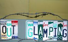 Upcycled License Plates Out Glamping Sistersonthefly Com Vintage Trailers Glamping Travel Camper