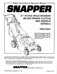 A snapper push mower is versatile for small jobs and powerful for larger ones. Snapper Pb21550v Safety Instructions Operator S Manual Pdf Download Manualslib