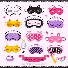 Please use and share these clipart pictures with your friends. The Cute Sleeping Mask Digital Clip Art Are Perfect For The Slumber Party Invitation Card Clipart V Slumber Parties Slumber Party Invitations Girl Spa Party