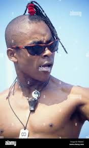 clock at BBC Radio 1 One Roadshow Newquay Cornwall 21 August 1995 Lorna  Saunders, Marcus Thomas Stock Photo