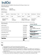 Flight Ticket Pdf Aswini Kumar Sahu From Sent To Subject Attachments Reservation Goindigo In Friday November 2 2018 11 40 Am Ith Traveldesk Your Course Hero