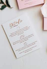 What To Put On Details Card Wedding In 2021 Wedding Invitation Details Card Wedding Details Card Bright Wedding Invitations