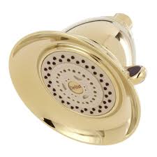 Delta Victorian 3 Spray 5 5 In Single Wall Mount Fixed Shower Head In Polished Brass In 2020 Fixed Shower Head Shower Heads Polished Brass