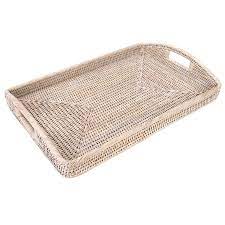 Artifacts trading company's products are handmade with a tight weave, durable construction, and impeccable quality. Rattan Rectangular Tray With Cutout Handles Buy Online In Andorra At Andorra Desertcart Com Productid 131096374