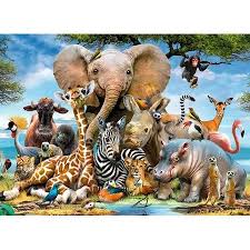 1000 Piece Jigsaw Puzzle Animal World Puzzles For Adults Kids Learning Education Walmart Com In 2021 Animals Cross Paintings Animal Paintings