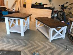 Very happy with this second build. Rustic X Coffee Table And Side Table Ana White