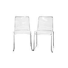 Baxton Studio Lino Clear Acrylic Dining Chairs Set Of 2 Acrylic Dining Chairs Dining Chairs Diy Acrylic Chair