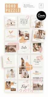 Pay attention to how graphics interact with words or letters. Boho Instagram Puzzle Template Instagram Content Canva Etsy In 2021 Boho Instagram Instagram Grid Design Instagram Feed Ideas