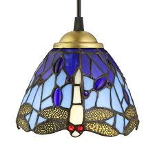 Vintage stained glass flush mount light fixture ceiling lamp tiffany chandelier. Tiffany Style Hanging Pendant Lamp Stained Glass Dragonfly Ceiling Light Fixture Ebay