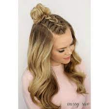 Best Hairstyles For Women 4 Ways To Prevent Frizz When Air Drying Your Liked On Polyvore Featur Top Knot Hairstyles Hair Styles Braided Top Knot Hairstyle