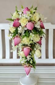 Pink Lotus White Rose White Dendrobium Orchid Flower Bouquet Wedding Wedding Flower Decorations Bridal Bouquet Pink