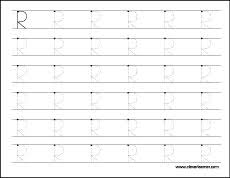 letter r writing and coloring sheet