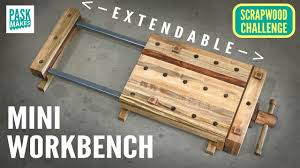 Homebuilder and self taught clothes designer bokkos paulk had a problem atomic number 2 needful a large surface workbench which is in the main no problem for. Mini Workbench Extendable Scrapwood Challenge Ep18 Youtube