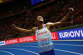 Runners race for 100m down the home straight of a 400m track. Zharnel Hughes News Views Gossip Pictures Video Irish Mirror Online