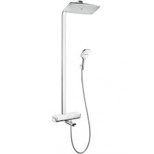 All hansgrohe shower systems can be shipped to you at home. Hansgrohe Raindance Select Showerpipe 360 Bath Shower System White Chrome 27113400