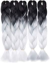 See more ideas about braids with extensions, braided hairstyles, hair styles. Amazon Com Jumbo Braiding Hair Ombre Jumbo Braid Hair Extensions 24 Inch Long Colorful Box Braids Crochet Hair For Women Kids Diy High Temperature Synthetic Fiber 5 Bundle Black White Beauty