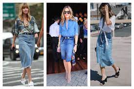 Mini jupe trapèze et pull. Quel Look Avec Une Jupe En Jean Longue