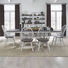 At coleman's furniture finding a dining room set that matches the decor of your home is a given. Liberty Furniture Farmhouse Optional 7 Piece Trestle Table And Windsor Back Chair Set Zak S Home Dining 7 Or More Piece Sets