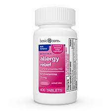Basic Care Allergy Relief Diphenhydramine Hcl Tablets 400count Allergy Medication Allergies Dog Skin Allergies