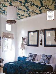 Ceiling painting design for bedroom. 18 Of The Prettiest Ceiling Stencils Designs Diy Decorating Ideas Royal Design Studio Stencils