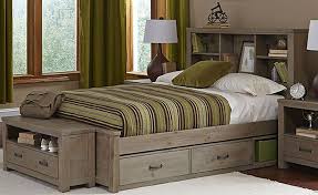 highlands driftwood bookcase full storage bed in 2021 bookcase bed furniture trundle bed frame