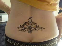 239 Henna Lotus Girl Back Tattoos Lower Back Tattoos Back Tattoos