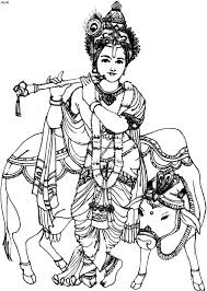 Lord krishna is cutting wood with his axe coloring pages. Janmashtami Festival Coloring Pages