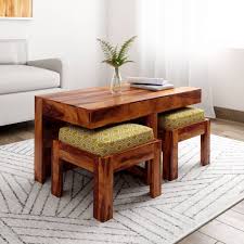 You can choose from a wide variety of three piece table sets with glass tops on wood or metal bases. Coffee Tables à¤• à¤« à¤Ÿ à¤¬à¤² Tea Tables Designs Online From Rs 1690 On Top Brands At Best Prices Flipkart Com