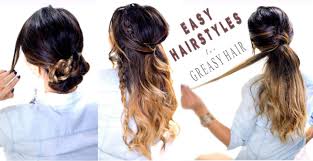 4 Easy Hairstyles For Greasy Hair Cute Everyday Styles Easy Hairstyles Hair Styles Greasy Hair Hairstyles