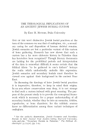 The Theological Implications of an Ancient Jewish Burial Custom