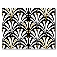 Black And Gold Art Deco Wallpaper Uk Art Deco Fan Pattern Black And White Postcard Zazzle Ca Art Deco Pattern Art Deco Fabric Art Deco Wallpaper