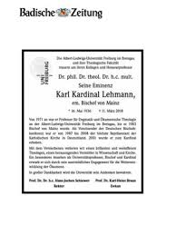 anzeigen.badische-zeitung.de - Karl Lehmann.jpg — Theologische Fakultät