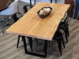The smooth, blonde grain of a maple wood table lends itself perfectly to a contemporary and chic look. Olympic Live Edge Maple Dining Table 6 5 Pathway Tables