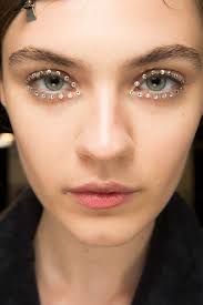 See Beauty Photos For Dries Van Noten Spring 2018 Ready To Wear Collection Rhinestone Makeup Catwalk Makeup Glitter Makeup