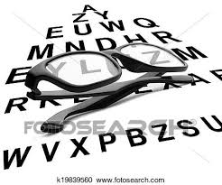 Reading Glasses With Eye Chart Stock Image K19839560