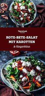 Rote Bete Salat Mit Gerosteten Karotten Ziegenkase Rezept Rote Bete Salat Gerostete Karotten Vollwerternahrung Rezepte