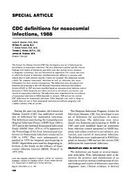 Pdf Cdc Definitions For Nosocomial Infections